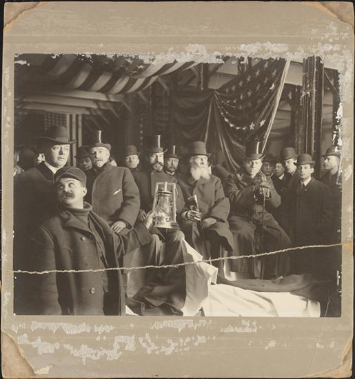 A picture in the new subway tunnels, Mr. McClellan looking very confident near the center right. (Museum of the City of New York)