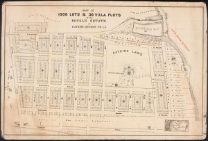 Map of 1000 Lots and 30 Villa Plots of the Mickle Estate, at Byaside, Queens County, Long Island.