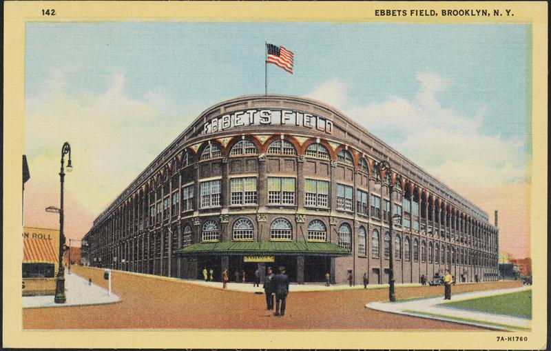 Brooklyn Dodgers vs. Cincinnati Reds at Ebbets Field in the first