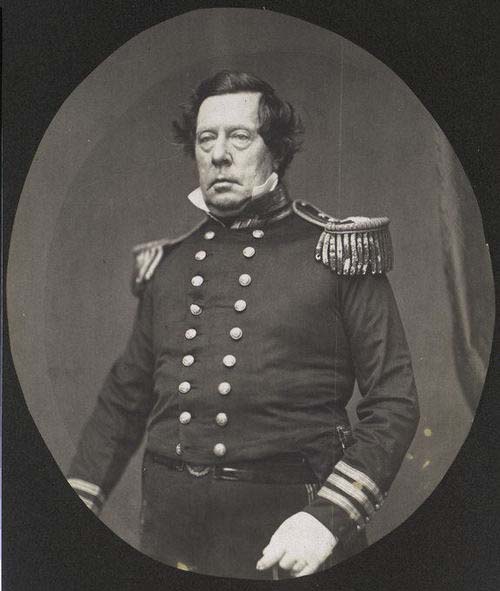 This photo of Commodore Matthew C. Perry was taken by Matthew Brady and displayed at the Crystal Palace, one of the first photographs many people may have seen! 