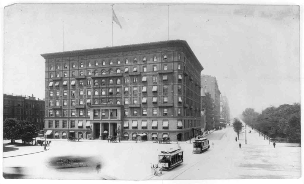The first Plaza Hotel was deemed out of fashion and indeed looks quite plain in comparison to the building which would replace it.