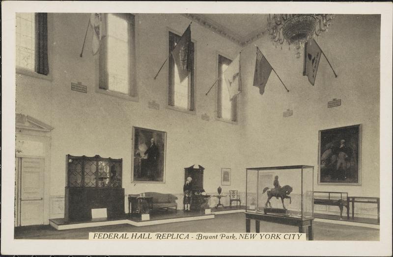 The interior of Bryant Park's Federal Hall. (Museum of the City of New York)