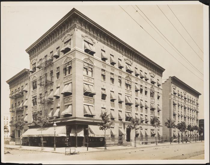 An apartment building along the Grand Concourse, taken between 1900-1925,  photo by the Wurts Brothers (Courtesy the Museum of the City of New York)