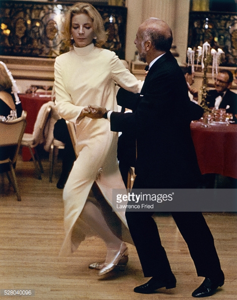 Mrs. Jason Robards Jr. dancing with Jerome Robbins at Truman Capote's party *** Local Caption *** Lauren Bacall;Jerome Robbins;
