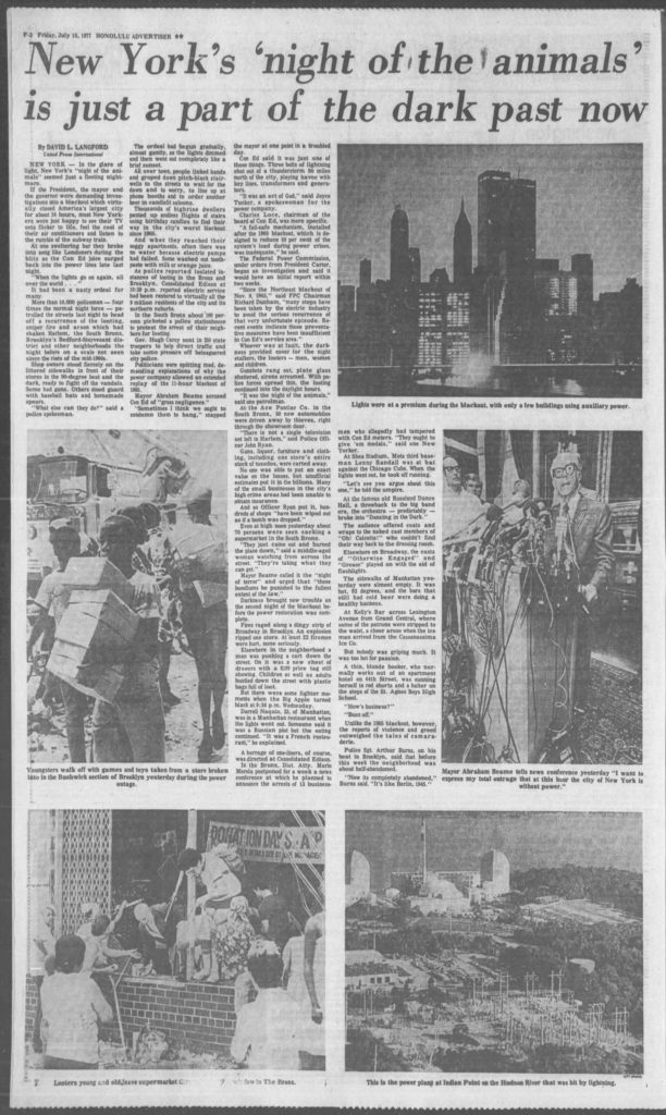 How American Newspapers Reported the New York Blackout of 1977 The