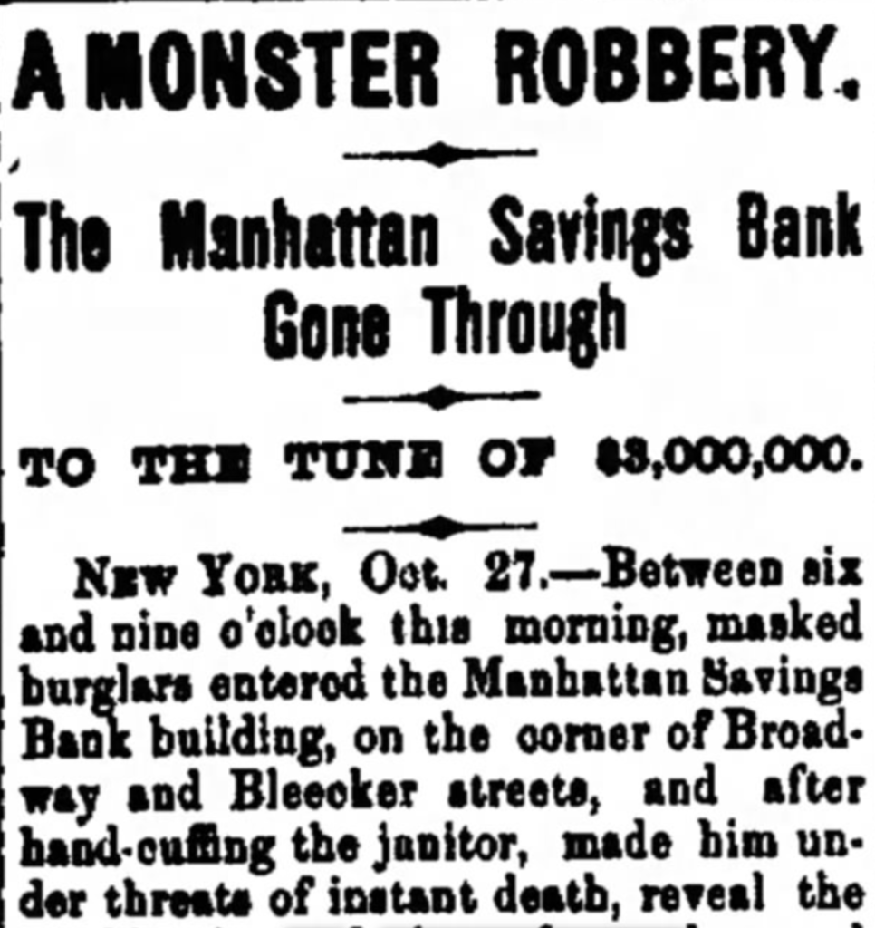 Historic Heist: The Great Bank Robbery of 1878 - The Bowery Boys ...